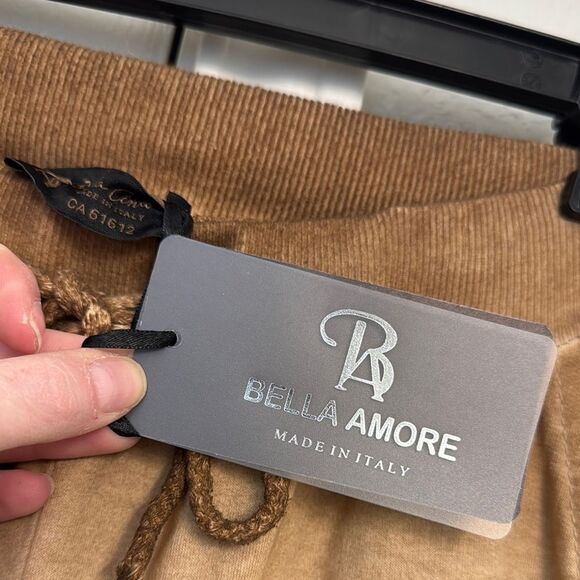 4/$100 Bella Amore Italian Tan Pants with Silver Sequin Accents NWT - Picture 2 of 10
